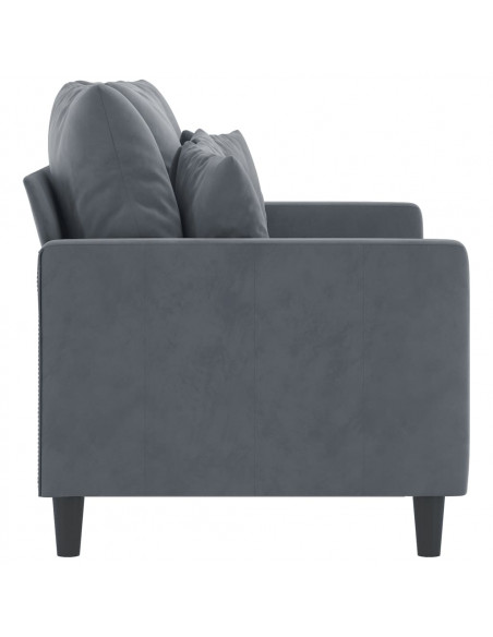 Divano a 2 Posti grigio scuro 120 cm in Velluto