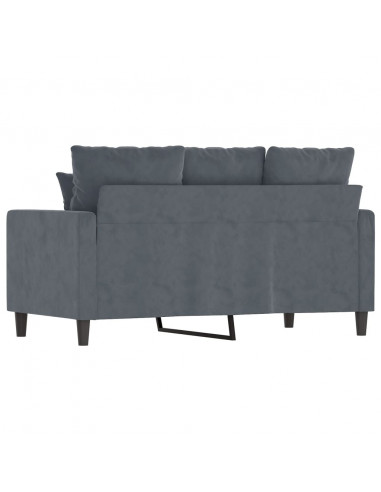 Divano a 2 Posti grigio scuro 120 cm in Velluto