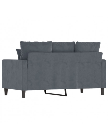 Divano a 2 Posti grigio scuro 120 cm in Velluto