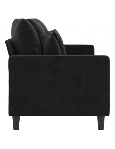 Divano a 3 Posti Nero 180 cm in Velluto