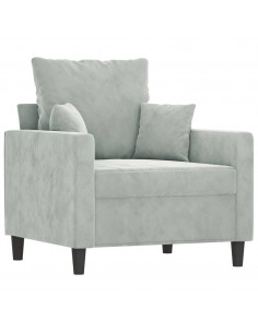 Poltrona Grigio Chiaro 60 cm Velluto 2