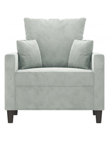 Poltrona Grigio Chiaro 60 cm Velluto