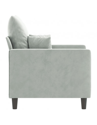 Poltrona Grigio Chiaro 60 cm Velluto