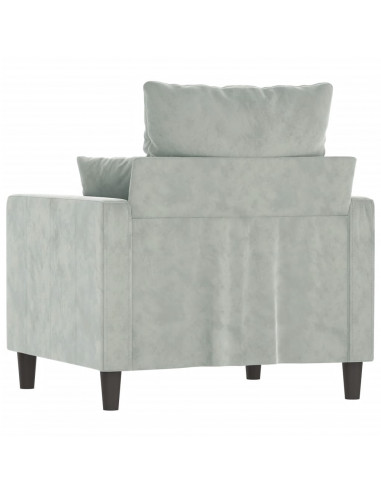 Poltrona Grigio Chiaro 60 cm Velluto