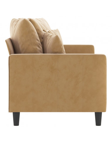 Divano a 2 Posti Marrone 140 cm in Velluto