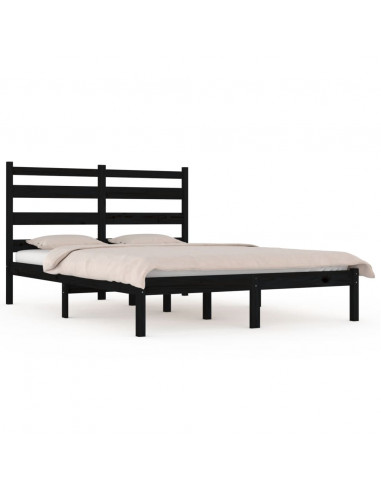 Giroletto Nero in Legno Massello di Pino 140x190 cm