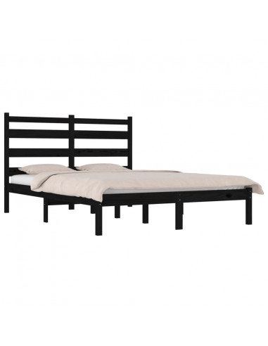 Giroletto Nero in Legno Massello di Pino 140x190 cm