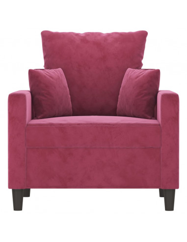 Poltrona Rosso Vino 60 cm Velluto