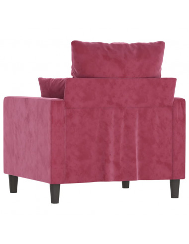 Poltrona Rosso Vino 60 cm Velluto