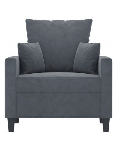 Poltrona Grigio Scuro 60 cm Velluto