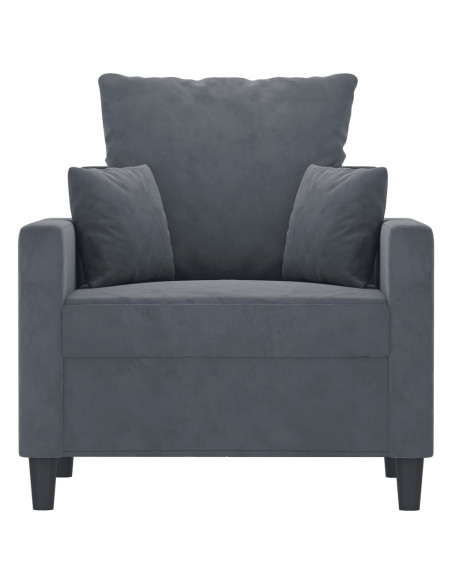 Poltrona Grigio Scuro 60 cm Velluto