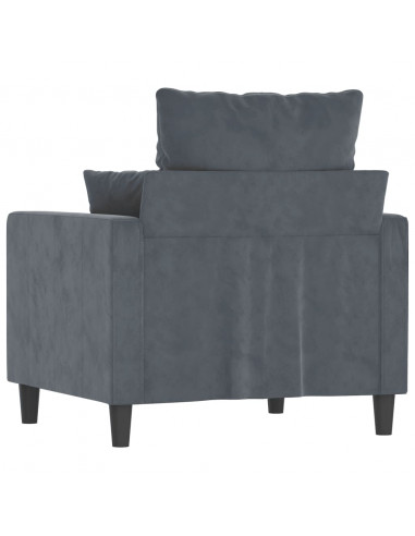 Poltrona Grigio Scuro 60 cm Velluto