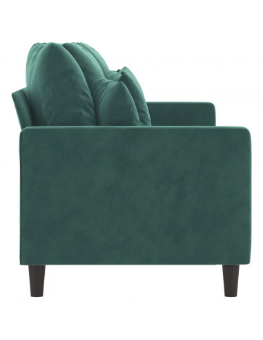 Divano a 3 Posti Verde Scuro 180 cm in Velluto