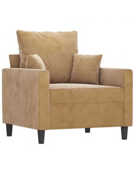 Poltrona Marrone 60 cm Velluto