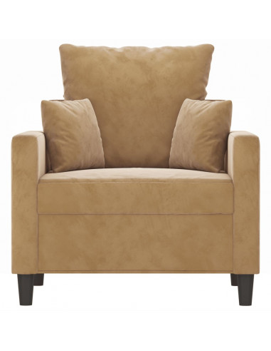 Poltrona Marrone 60 cm Velluto