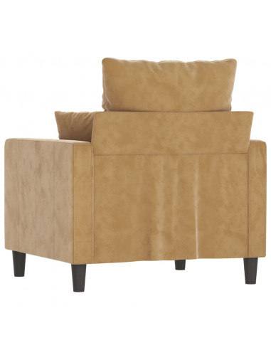 Poltrona Marrone 60 cm Velluto