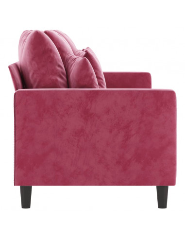 Divano a 3 Posti Rosso Vino 180 cm in Velluto