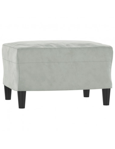 Poltrona con Poggiapiedi Grigio Chiaro 60 cm in Velluto