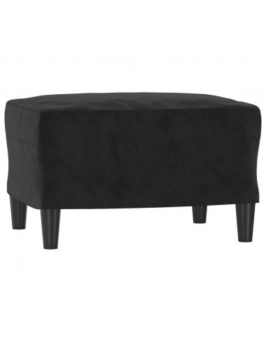 Poltrona con Poggiapiedi Nero 60 cm in Velluto