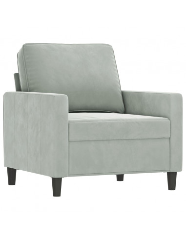Poltrona Grigio Chiaro 60 cm Velluto