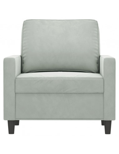 Poltrona Grigio Chiaro 60 cm Velluto