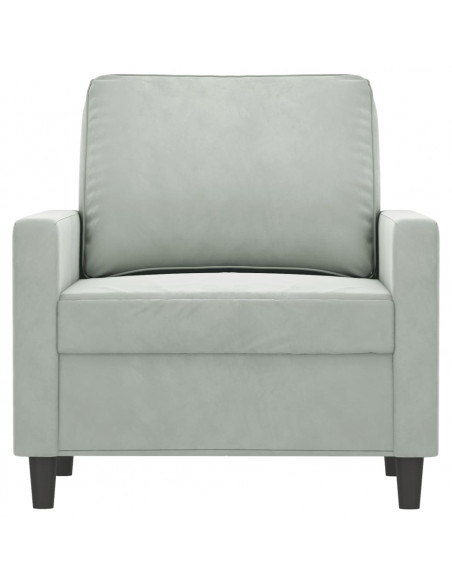 Poltrona Grigio Chiaro 60 cm Velluto