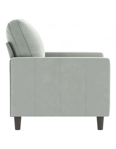 Poltrona Grigio Chiaro 60 cm Velluto