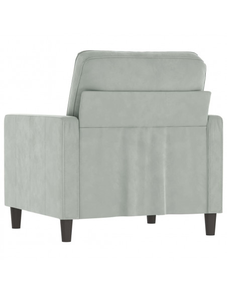 Poltrona Grigio Chiaro 60 cm Velluto