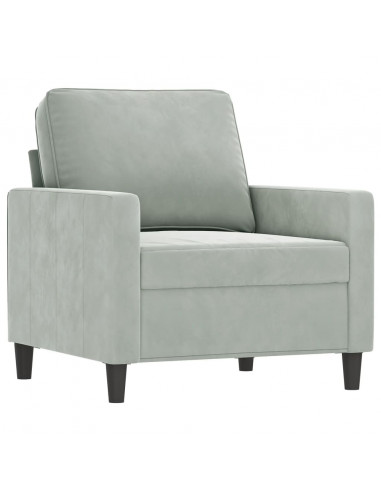 Set di Divani 4 pz con Cuscini Grigio Chiaro in Velluto