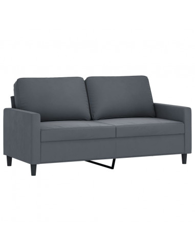 Set di Divani 2 pz con Cuscini Grigio Scuro in Velluto