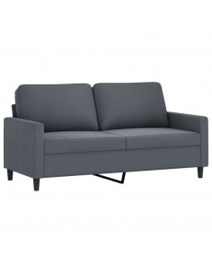 Divano a 2 Posti grigio scuro140 cm in Velluto 2