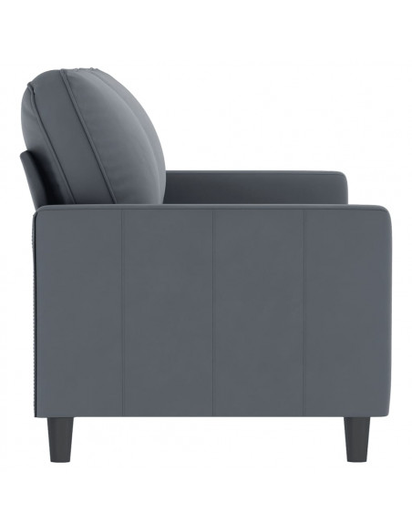 Divano a 2 Posti grigio scuro140 cm in Velluto