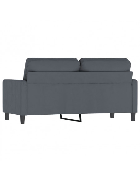 Divano a 2 Posti grigio scuro140 cm in Velluto