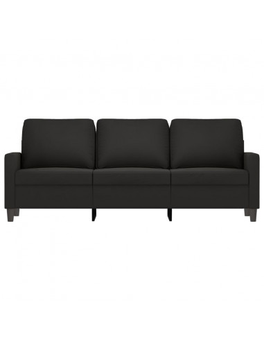 Divano a 3 Posti Nero 180 cm in Velluto