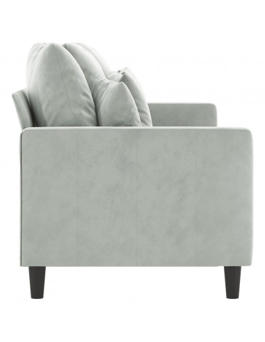Divano a 3 Posti Grigio Chiaro 180 cm in Velluto
