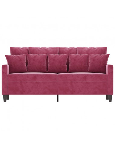 Divano a 2 Posti Rosso Vino 140 cm in Velluto