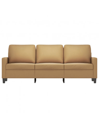 Divano a 3 Posti Marrone 180 cm in Velluto