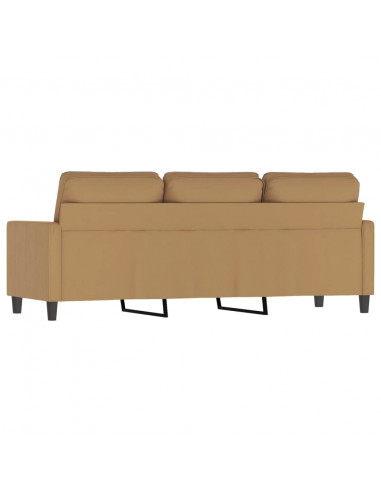 Divano a 3 Posti Marrone 180 cm in Velluto