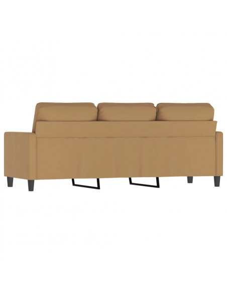 Divano a 3 Posti Marrone 180 cm in Velluto