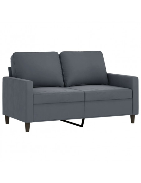 Set di Divani 4 pz con Cuscini Grigio Scuro in Velluto