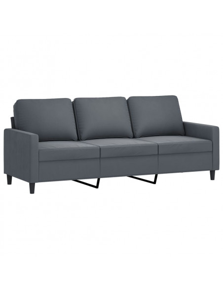 Set di Divani 4 pz con Cuscini Grigio Scuro in Velluto