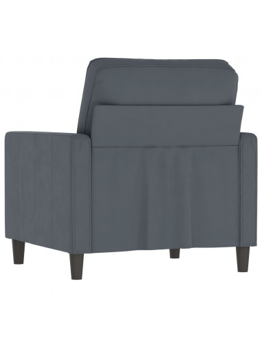 Poltrona Grigio Scuro 60 cm Velluto
