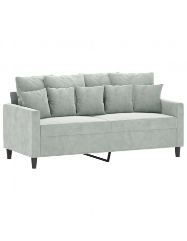 Divano a 2 Posti Grigio Chiaro 140 cm in Velluto