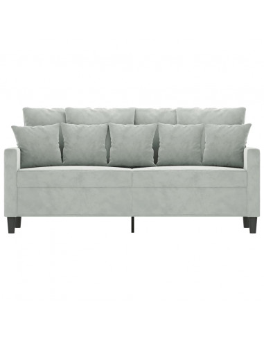 Divano a 2 Posti Grigio Chiaro 140 cm in Velluto