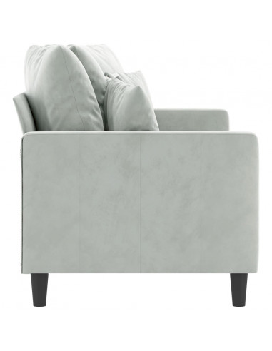 Divano a 2 Posti Grigio Chiaro 140 cm in Velluto