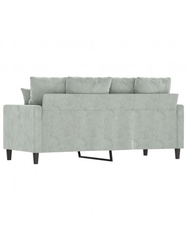 Divano a 2 Posti Grigio Chiaro 140 cm in Velluto