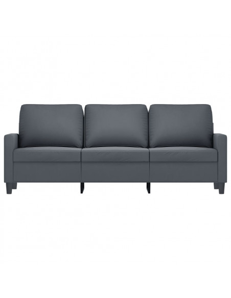 Divano a 3 Posti Grigio Scuro 180 cm in Velluto