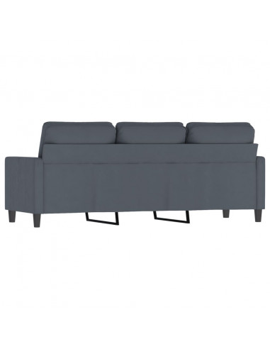 Divano a 3 Posti Grigio Scuro 180 cm in Velluto
