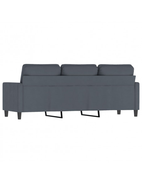 Divano a 3 Posti Grigio Scuro 180 cm in Velluto