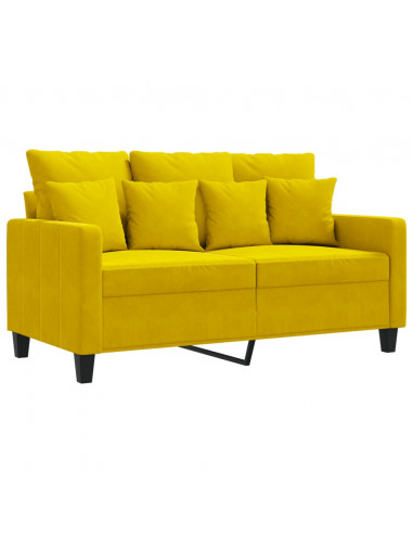 Divano a 2 Posti giallo 120 cm in Velluto